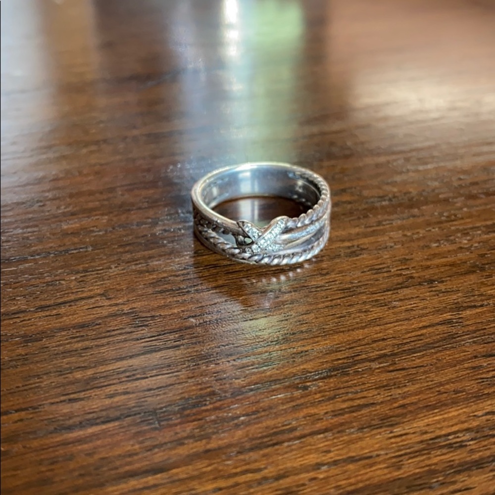 David Yurman X Crossover Ring with Diamonds